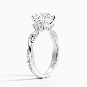 Exquisite 925 Sterling Silver Three Stone <b>Diamond</b> <b>Ring</b> Elegant Bridal Fine Jewelry Wedding Engagement Keepsake Gift - Product Image 5