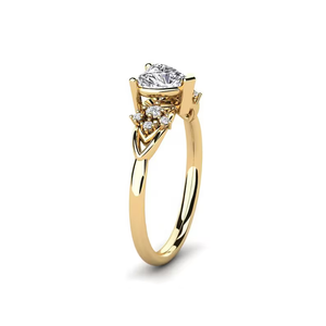 Bague de fiançailles en or jaune 14 carats avec diamant de laboratoire en forme de cœur de 1,50 carat, clarté VS1, couleur F, style romantique, certifié IGI - Product Image 3