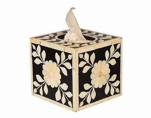 FAIZA CRAFT Créations Artisanales d'Antiquités en Résine MDF Nacre Écologique Boîte de Rangement Carrée pour Bijoux Bureau Salon - Product Image 5