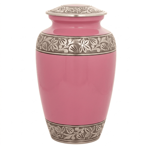 Urnes funéraires en laiton pour adultes avec de magnifiques bandes gravées, finition or et gris, pour cendres humaines. - Product Image 6