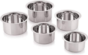 Juego de 5 Piezas de Utensilios de Cocina de Acero Inoxidable con Diseño Clásico, Base Plana para Inducción, Nuevo Diseño, Tapa de Metal Pulido, para Cocina Casera - Product Image 4
