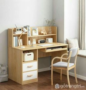 Compact Folding <b>Study</b> <b>Table</b> with Bookshelf | Modern Wooden Office Desk Manufacturer - Product Image 5