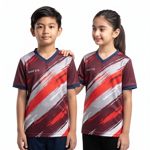 Camiseta Deportiva Personalizada con Cuello en V para Niños, Jersey Deportivo Unisex para Niños y Niñas, Estampado Personalizado, Manga Corta, Estilo Casual - Product Image 3