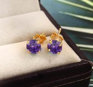 Pendientes de Zafiro Taaffeite, Zafiro Azul, Plata de Ley 925, Chapado en Oro de 14K, Joyería de Lujo para Fiestas y Regalos - Product Image 6