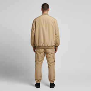 Conjunto de Chándal Cortavientos Sólido Casual de Moda Urbana para Hombre, Venta al por Mayor OEM, Personalizable, Transpirable, de Invierno - Product Image 3