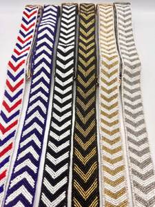 Chevron Beaded Purse Strap Adjustable Beaded Bag Strap Clear Bag Handmade Bead Accessory Game Day <b>Camera</b> Strap - Product Image 4