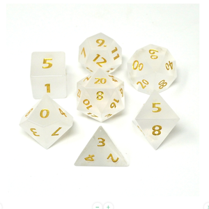 Dados de piedra de alta calidad, selenita, cristal natural, piedras curativas de reiki, piedras grabadas, juego de dados personalizados, cristal vikingo - Product Image 1