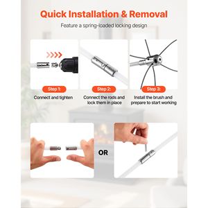 Kit Spazzola per Pulizia Camini Estensibile 30 Piedi con Doppia Testa per Caminetti - Product Image 5