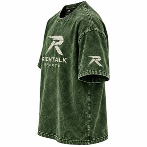 T-shirt Homme Oversize en Coton Délavé à Manches Courtes Col Rond Décontracté avec Imprimé Lettres et Design Personnalisable Vintage sur le Devant - Product Image 3