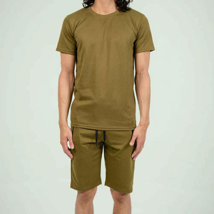 Nouveauté : Ensemble de survêtement d'été pour homme, t-shirts et shorts, en coton respirant et léger, deux pièces assorties - Product Image 1