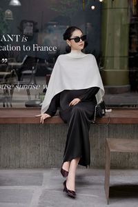 Vestido Midi de Organza de Seda con Cuello Redondo, Manga Regular, Cintura Holgada, Abertura Lateral Minimalista, para Uso Diario de Verano, OEM - Product Image 5