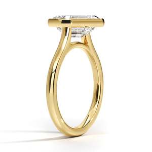 Classic Solitaire <b>Ring</b> with Elegant Bezel Setting in Yellow Gold - Product Image 2