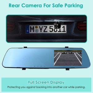 Caméra de tableau de bord DVR 1080P 4,3 pouces pour voiture, enregistrement en boucle à 140 degrés, détection de mouvement, caméscope avec fonction image dans l'image - Product Image 5