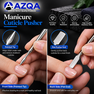 Professional Stainless Steel Double Ended Manicure Cuticle Pusher And Nail <b>Cleaner</b> For Salon And Home Nail Care - Product Image 4