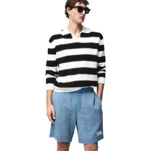 Shorts Unisex de Muselina, Corte Holgado, Ligeros, Transpirables, de Algodón, Casuales, con Cintura Elástica y Cordón Ajustable, Suaves y Cómodos para Verano y Playa - Product Image 1