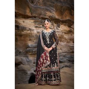 Ensemble de costume de fête pour femmes de designer avec haut bas et dupatta - Product Image 3