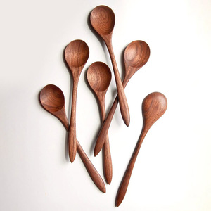 Cucharas de postre de madera reutilizables, lindas cucharas para servir pasteles, cucharas de té naturales, utensilios de cocina ecológicos - Product Image 3