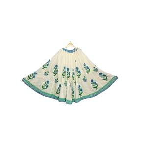 กระโปรงยาวลายดอกไม้สไตล์โบฮีเมียน 36 ลาย คอลเลคชั่น Kali ผ้าฝ้ายพิมพ์ลายด้วยมือ พร้อมซับใน Astar และขอบตัดเย็บแบบคอนทราสต์ - Product Image 1