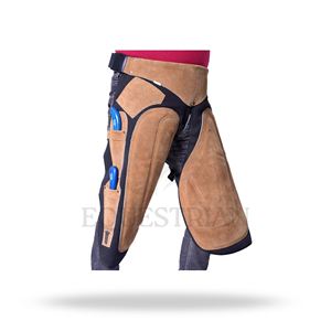 Professional Men's Genuine Leather Farrier <b>Chaps</b> with Tool Pockets and Split Leg Design for Horse Hoof Trimming - Product Image 3