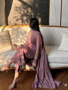 Traje Salwar Plazzo de Georgette Sintética Premium para Mujer con Bordado Intenso, Vestido Tradicional Elegante para Bodas y Festividades - Product Image 6