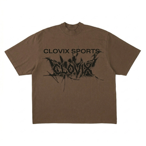 เสื้อยืดแขนสั้นผู้ชาย CLOVIX SPORTS ลายกราฟิก สไตล์สตรีท คอกลม ผ้าฝ้าย ทรงปกติ แฟชั่นหรู ราคาถูก - Product Image 1