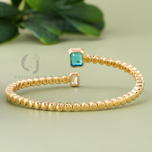 Wholesale 0.55 Carat Emerald Lab Grown Diamond Solitaire Ring EF Color VVS Clarity 14Kt Metal White Gold Elegant <b>Men</b> Women Gift - Product Image 3