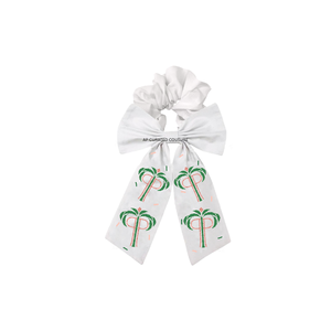 White embroidery hand beaded hair <b>ties</b> custom handmade beaded hair <b>ties</b> with customizable bow and leaf pattern designs - Product Image 4