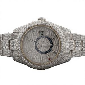 Montre de luxe sertie de moissanite, entièrement sertie de diamants, bijoux hip-hop, montre - Product Image 1