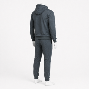 Ensemble de survêtement à capuche pour homme, noir et blanc, avec blocs de couleur, manches longues, pantalon de jogging, tenue décontractée d'automne avec logo frontal - Product Image 3