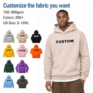 300-500 Gsm Men"s custom Printing Drop Shoulder <b>Plain</b> <b>Hoodies</b> Sweatshirts for Men Fit Heavy Weight <b>Hoodies</b> 2026 best puff print - Product Image 4