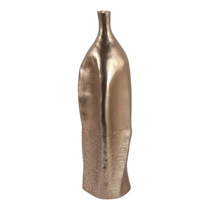 Vase de table contemporain en aluminium, design Art Déco fait main, finition dorée, décor minimaliste, écologique, résistant à l'eau, Jaffs Exports - Product Image 3