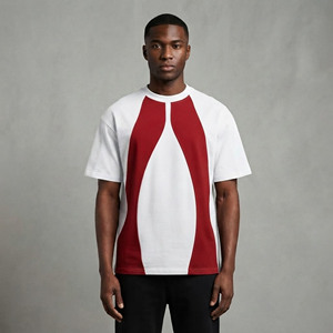 T-shirt surdimensionné OEM pour homme en coton biologique, manches courtes, coupe ample, vêtement décontracté pour l'été. - Product Image 1
