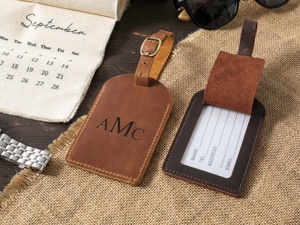 Personalized Genuine Leather Luggage <b>Tags</b> Travel Bag Labels Privacy Cover <b>Suitcase</b> Name <b>Tags</b> Bulk Event LMP-0248 - Product Image 5