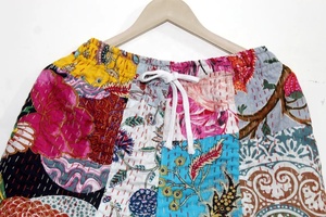 Pantalones cortos bohemios con cordón de retazos, pantalones cortos hechos a mano Vintage de estilo Hippie para mujer, novedad - Product Image 3