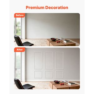 Moulures murales légères et peignables, lot de 3 panneaux de lambris, kit facile à installer, garniture murale imperméable pour accents muraux - Product Image 3