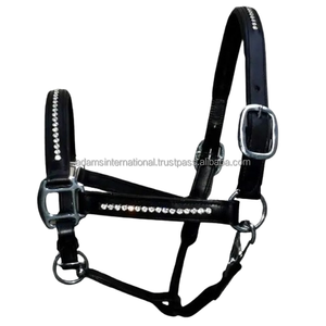 Cabestrillo de caballo de cuero de primera calidad con diamantes de imitación, accesorio para mejilla, disponible en Color marrón y negro - Product Image 4