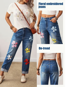 Jeans de Mezclilla de Cintura Alta y Pierna Recta para Mujer, Corte Regular, Sin Elástico, Estilo Casual, Largos, Marca TRIBON SPORTS - Product Image 4