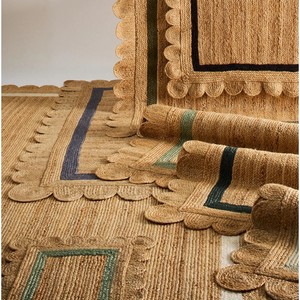 Alfombra Oriental Rectangular de Yute Trenzado Hecha a Mano con Patrón Geométrico, Base de Yute Antideslizante, Reversible, Apta para Mascotas, Baja Altura, Ideal para Picnic - Product Image 5