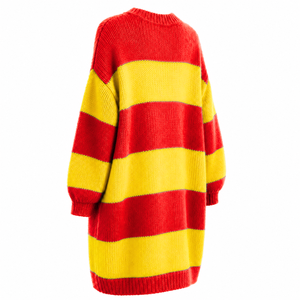 Cardigan long respirant personnalisé NSPDK Sorority avec logo brodé sur le devant, rouge et blanc, décontracté, manches longues pour femme - Product Image 3