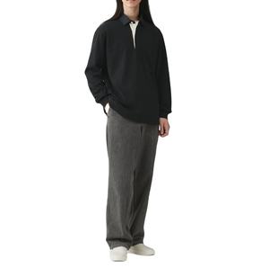 Polo pour homme personnalisé 100% coton respirant, sport, ample, lourd, manches longues, uni, tricoté, anti-boulochage, boutonnière, ODM/OEM - Product Image 3