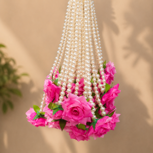 Guirlande suspendue de roses artificielles, perles, fleurs en plastique roses, décoration murale extérieure, faite à la main, élégante, NOUVELLE ARRIVÉE - Product Image 3