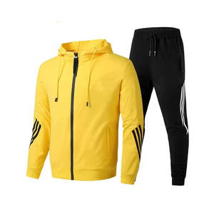 Venta al por mayor de chándales deportivos de poliéster ligero transpirable Colorblock chaqueta cortavientos para corredores de invierno-Conjunto Jogger - Product Image 2