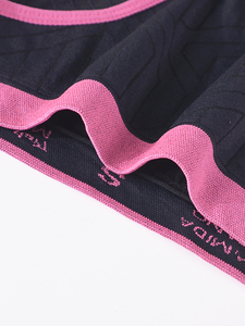 Culotte gainante gaufrée pour femme, violet et noir, maintien moyen, respirante, lingerie tricotée, ajustement sans couture - Product Image 2
