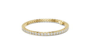 Bracelet tennis en or et diamants pour femme, bracelet avec diamants ronds créés en laboratoire, cadeau élégant pour un anniversaire - Product Image 5