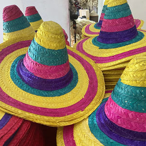 Chapeau de paille sombrero rayé brodé à la main du Vietnam - Herbe naturelle unisexe pour voyage, plage, mariage, fête, affaires, quotidien, décontracté, cadeau - Product Image 1