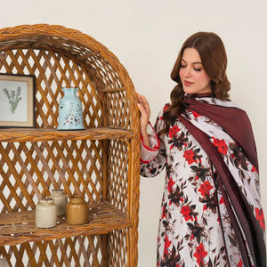 Conjunto de Salwar Kameez Khaddar de 3 piezas con estampado digital para mujer, nuevas colecciones de ropa india y pakistaní, traje Khaddar para damas - Product Image 3