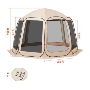 Tenda Schermo Portatile 12 x 11 piedi per 10-12 Persone, Struttura a Strato Singolo con Pali in Acciaio e Lati in Rete, con Borsa per il Trasporto - Product Image 5