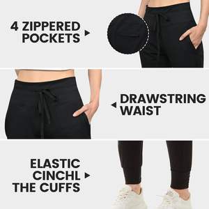 2025 Joggers ligeros transpirables impermeables con forro polar para mujer, cintura alta, cálidos con bolsillos, Joggers térmicos - Product Image 2