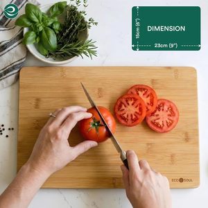 Planche à découper en bambou ECO SOUL, taille moyenne 23x15 cm, rectangulaire, antibactérienne, non toxique, durable, pour la cuisine - Product Image 2