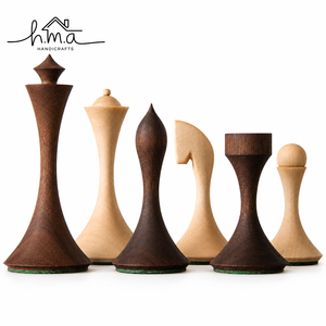 Brown And Ivory <b>Wooden</b> Chess Set Rounded Rectangle Board Cylindrical Minimal Chess Pieces Decorative Strategy <b>Game</b> - Product Image 2